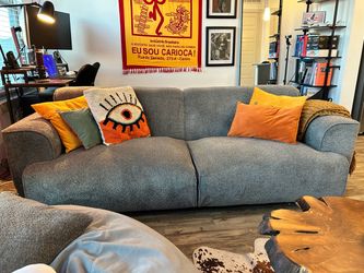 Heather Gray Modern Loveseat Sofa (2’6” H x 7’6” L x 3’ W)