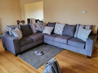 Large Grey Sectional Sofa Couch!! New