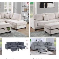 Sectional With Ottoman Set 