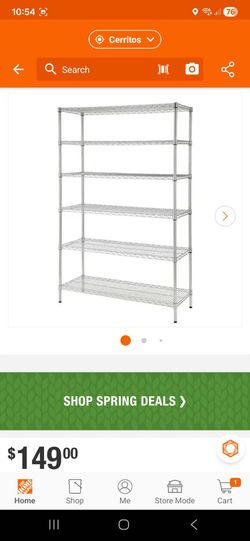 HDX
6-Tier Commercial Grade Heavy Duty Steel Wire Shelving Unit in Chrome (48 in. Wx72 in. H x18 in.D)