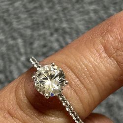 Miadora 10k (Size11) White Gold W/ White Saphire Solitaire Ring