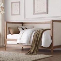 Brand New Cream Linen/Oak Daybed
