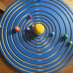LAKESHORE Solar System Planets wooden labeled Board educational teaching Home School Toy
