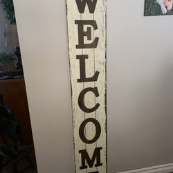 Reversible Wood Welcome/Harvest Sign New