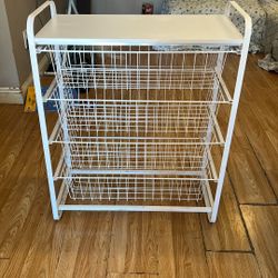 4 Drawer Metal Storage Organizer White