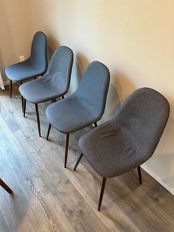 4 Upholstered Chairs_2 Different shades of gray