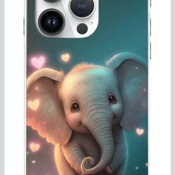 NINGPIYAYA Compatible with iPhone 13 Pro Max Case - Cute Whimsical Baby Elephant Cute Animal Design Case Soft TPU Slim Protective Case Gift for Women,
