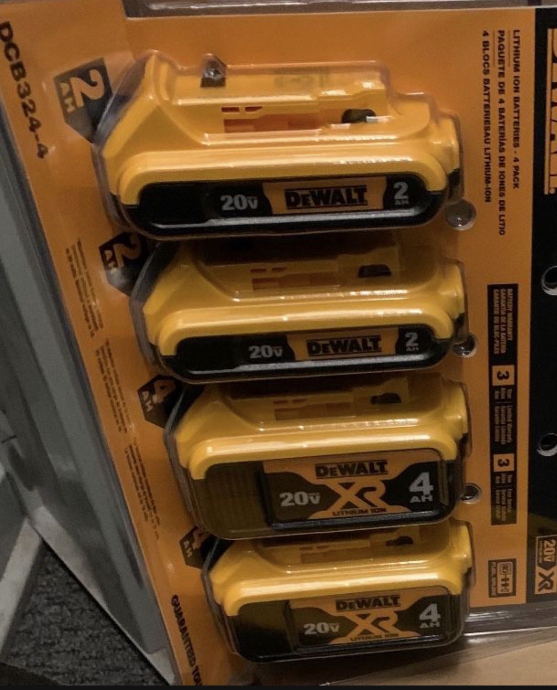4 Pack For DeWalt DCB324 4 20V 20 Volt Max XR 4.0AH 2.0AH Lithium