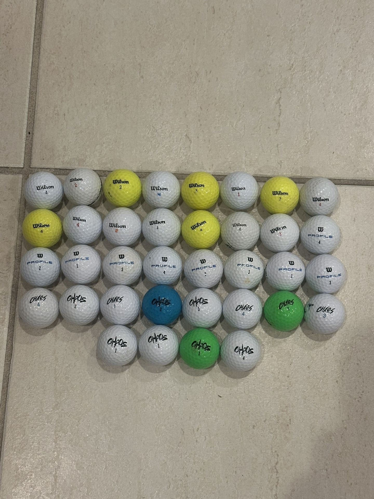 Wilson – 36 Used Golf Balls – Includes Chaos, Profile & More!