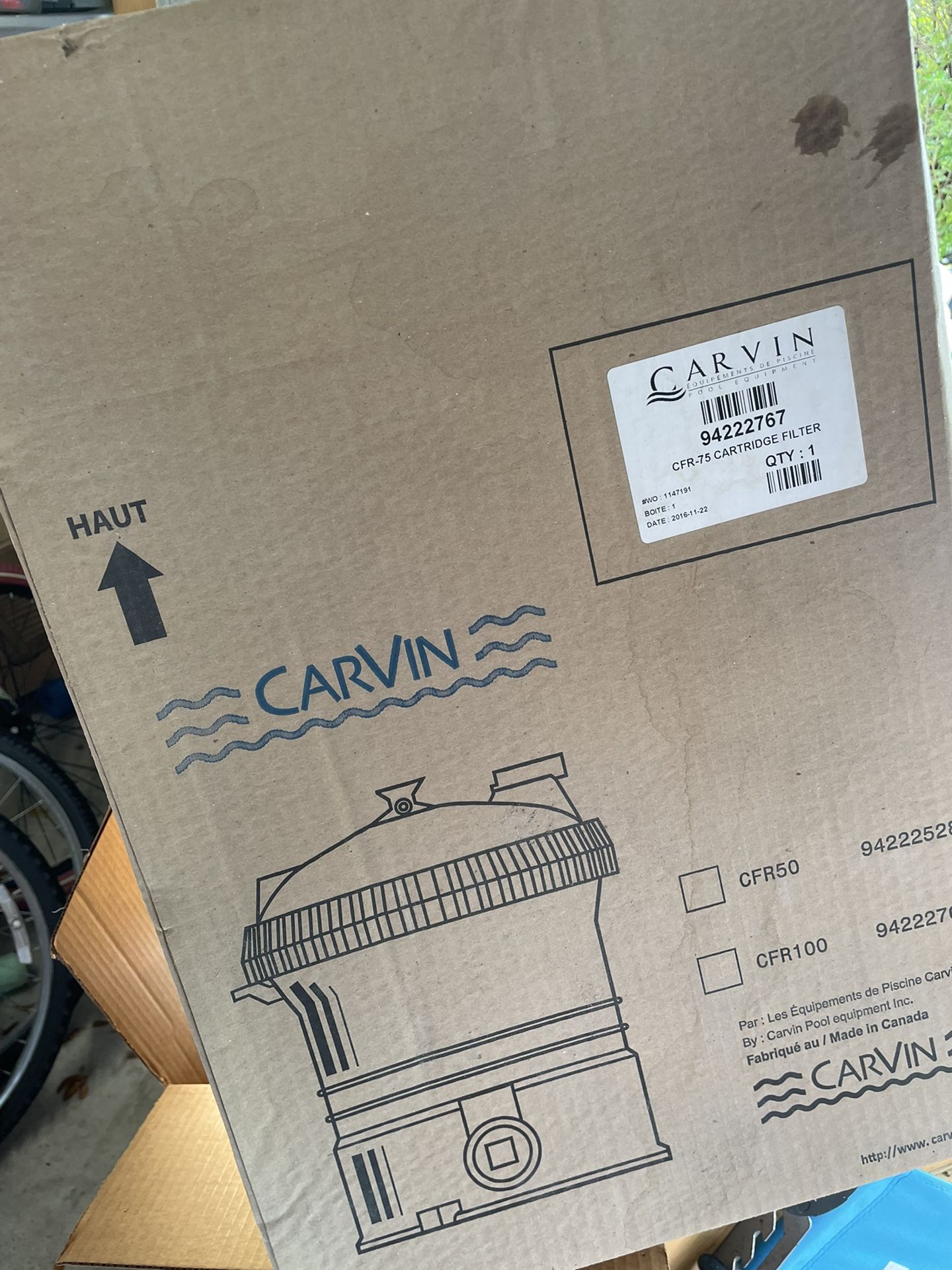 Pool Cartridge Filter Housing - Carvin 75