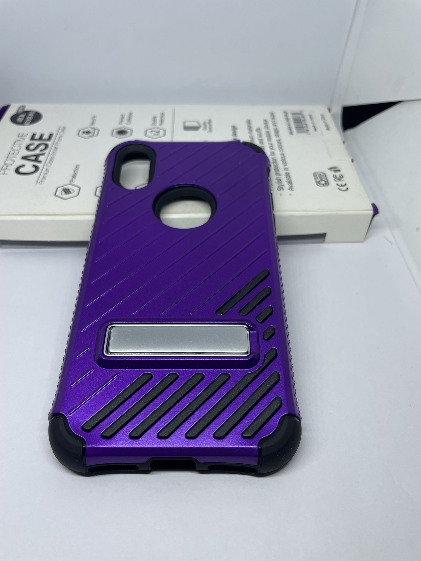 For iPhone X / iPhone 10 Purple Kickstand Case Cover