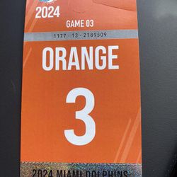 Miami Dolphins Vs Jacksonville Jaguars Orange Parking Pass