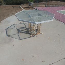 Glass Antique Patio Table( Very Heavy)