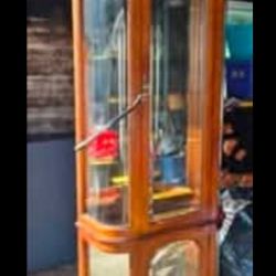 Curio Cabinet With Multiple Shelves And Lighting 