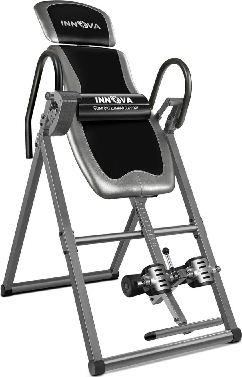 Innova Inversion Table with Adjustable Headrest, Reversible Ankle Holders, and 300 lb Weight Capacity