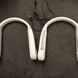 2 USB Neck Fan Hand Free Personal Lazy Neckband Fan