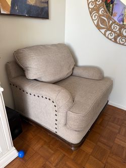 Grey Sofa, love seat, arm chair