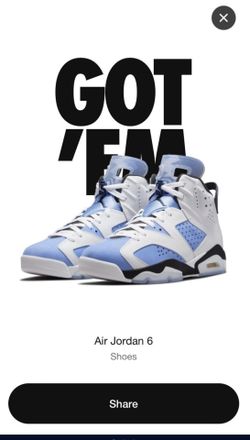 Price Firm - Jordan 6  UNC Size 10 Men Authentic