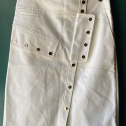 Tibi Size 10 White Skirt