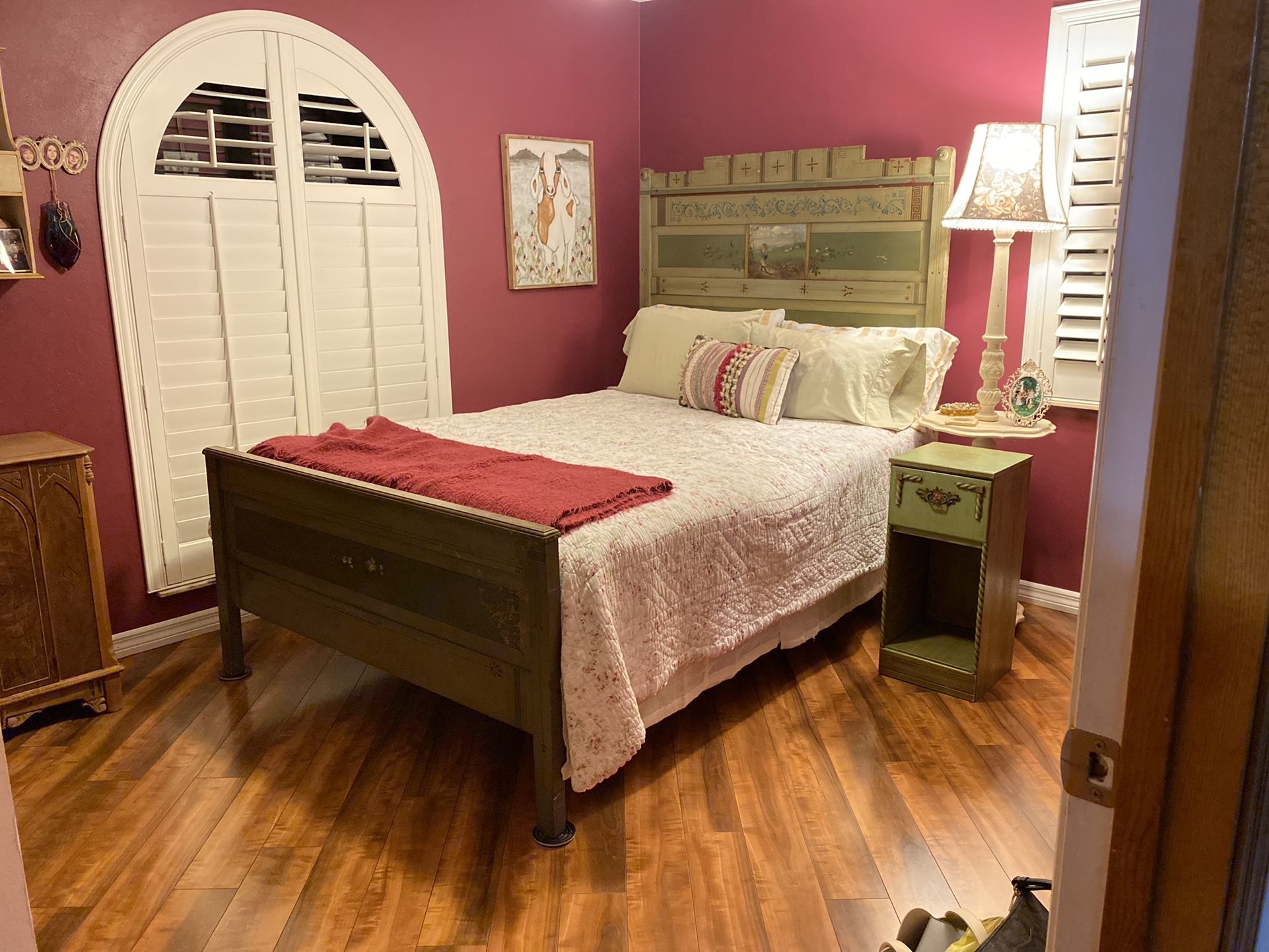 Antique Bed & side table
