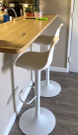 2 White Bar Stools