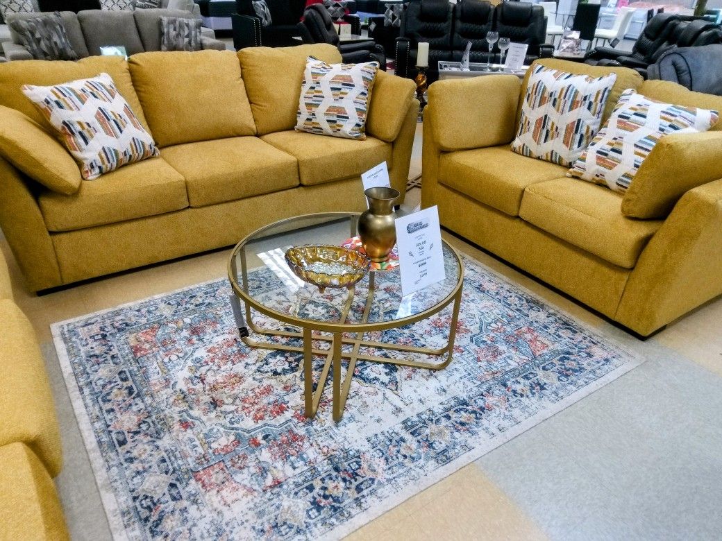 Lovely Vibrant Yellow Sofa Set