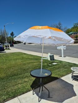 Umbrella with table stand