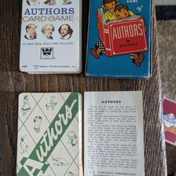 3 Sets Of Vintage 1940's-50s? Authors Card Game by Russel - Complete with Instructions