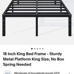 Brand New Tall King Size Bed Frame (18”)