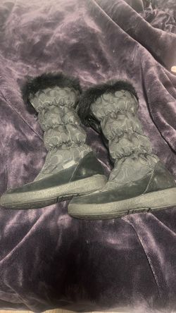 coach knee fur high boots size 7.5