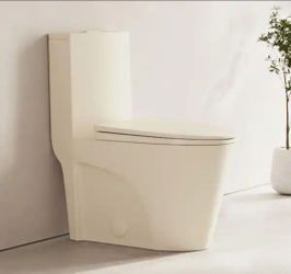 Swiss Madison St. Tropez 1-Piece 12 in. Rough-In 1.1/1.6 GPF Dual Flush Elongated ADA Toilet in Matte Bisque