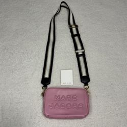 Marc Jacobs Flash Pink Leather Embossed Camera Crossbody Bag