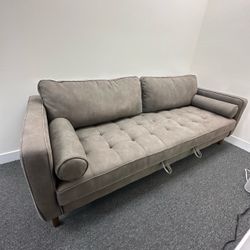 NOUHAUS Module Luxury Convertible Sofa Bed with Latex Mattress, Gray