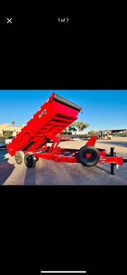 Arrow Trail, Dump Trailers, Tan, Red, Grey, 14x7x20”