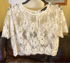 Forever 21 cream Lace Crop Top