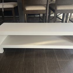 White Tv Stand Or Sleek Coffee Table 