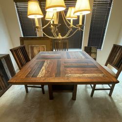 Rc Willey 6 Piece Set Wooden Dining Table 4 Chairs
