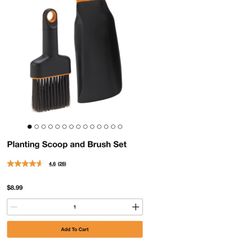 Fiskars Indoor and More Double-Sided Scoop and Brush Dustpan, Orange and Black