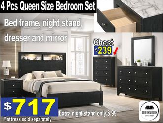 4Pcs Queen size Bedroom SET