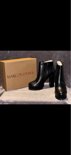 Marco Republic Black Platform Ankle Boots