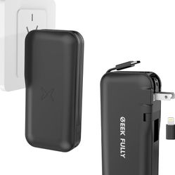 Portable Wireless Charger Power Bank 9600mAh Battery Pack USB Port Portable Charger with 22.5W Wall Charger Fast Charging Compatible with Phone, iPad 