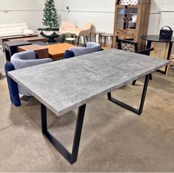 Mid Century Modern Dining Table Set for 4, 63'' Large Rustic Farmhouse Rectangular Kitchen