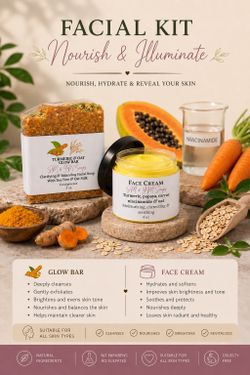 Corrector and tone illuminator duo / soothing and correcting facial cream with niacinamide & turmeric Anti-stain illuminating soap/