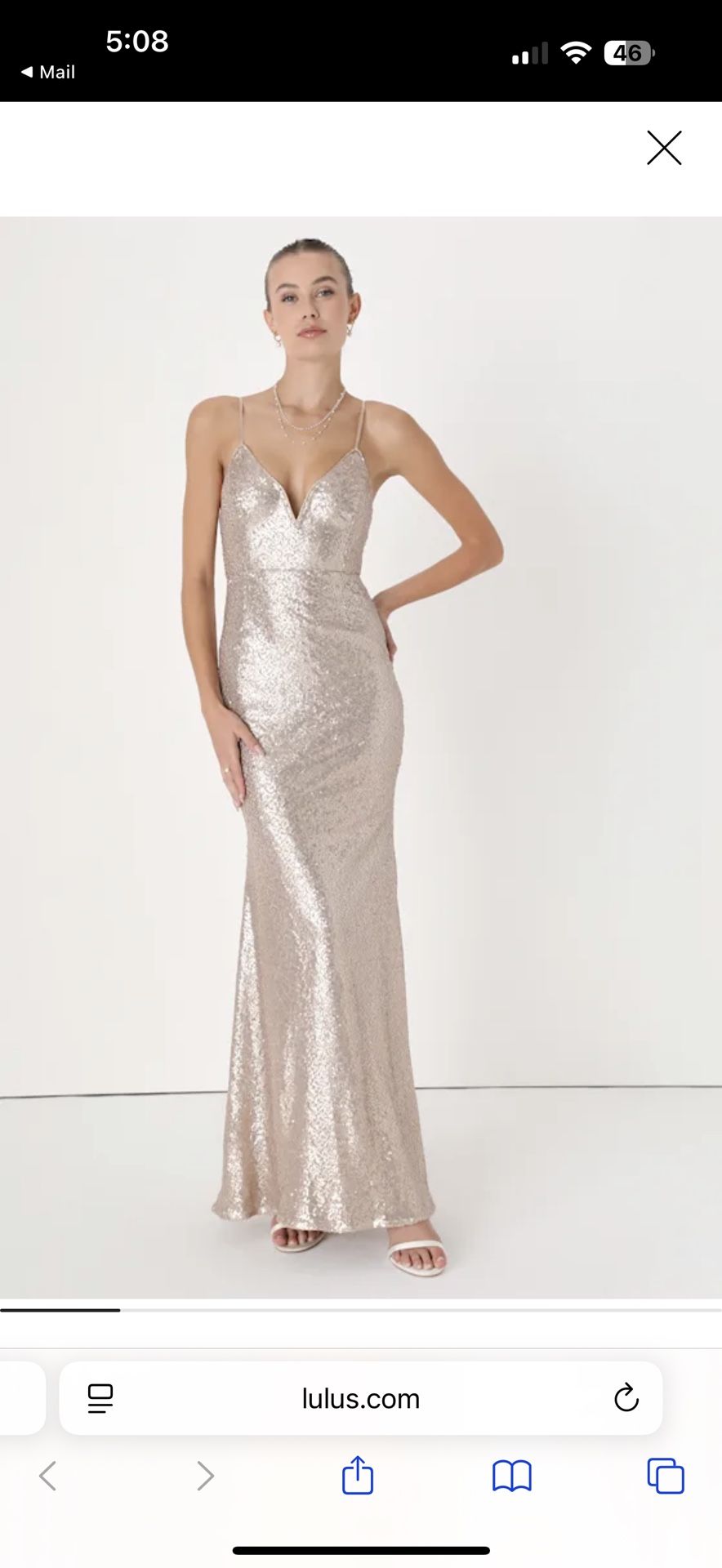 Spectacular Moment Rose Gold Mermaid Maxi Dress