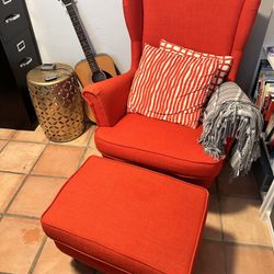 IKEA Strandmon Wing Chair and ottoman