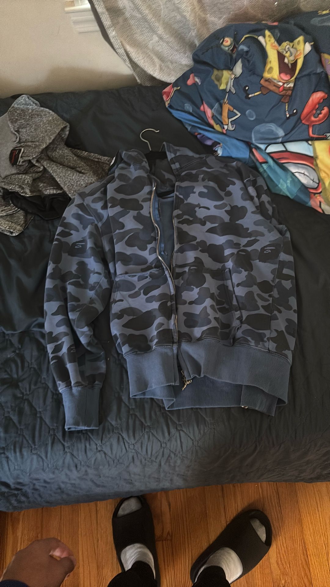 Bape Hoodie Navy Blue 