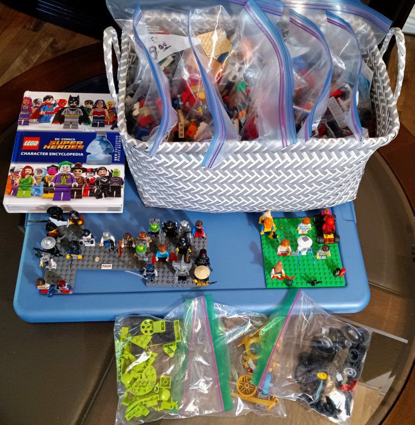 Legos For Sale 🙃 "7" 1+ Lb Bags and 3 Smaller Bags  Plus Book
