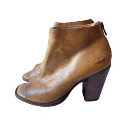 Bed Stu Onset Tan Driftwood Cobbler Series Heel Ankle Boots Size 8.5