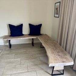 Custom Live Edge Benches – Solid Exotic Wood | Rubio Monocoat Finish (Indoor / Outdoor)