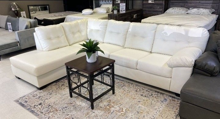 DONLEN White Air Leather Sectional Livingroom Set
🔸Furniture Couch Sofa 